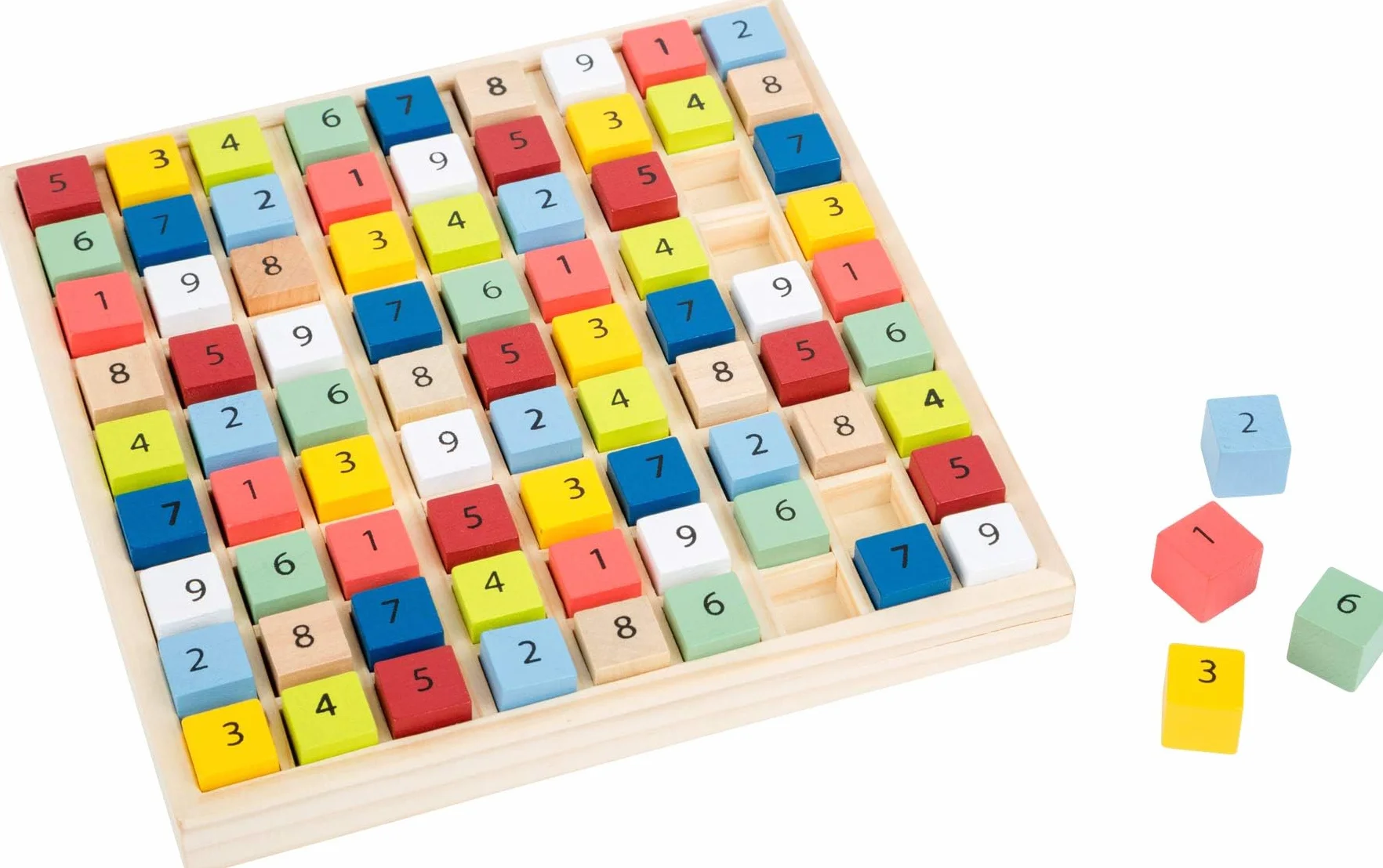 Small Foot 11164 Sudoku Colorato Educare in Legno 81 Cubi Numerici dai 6 Anni