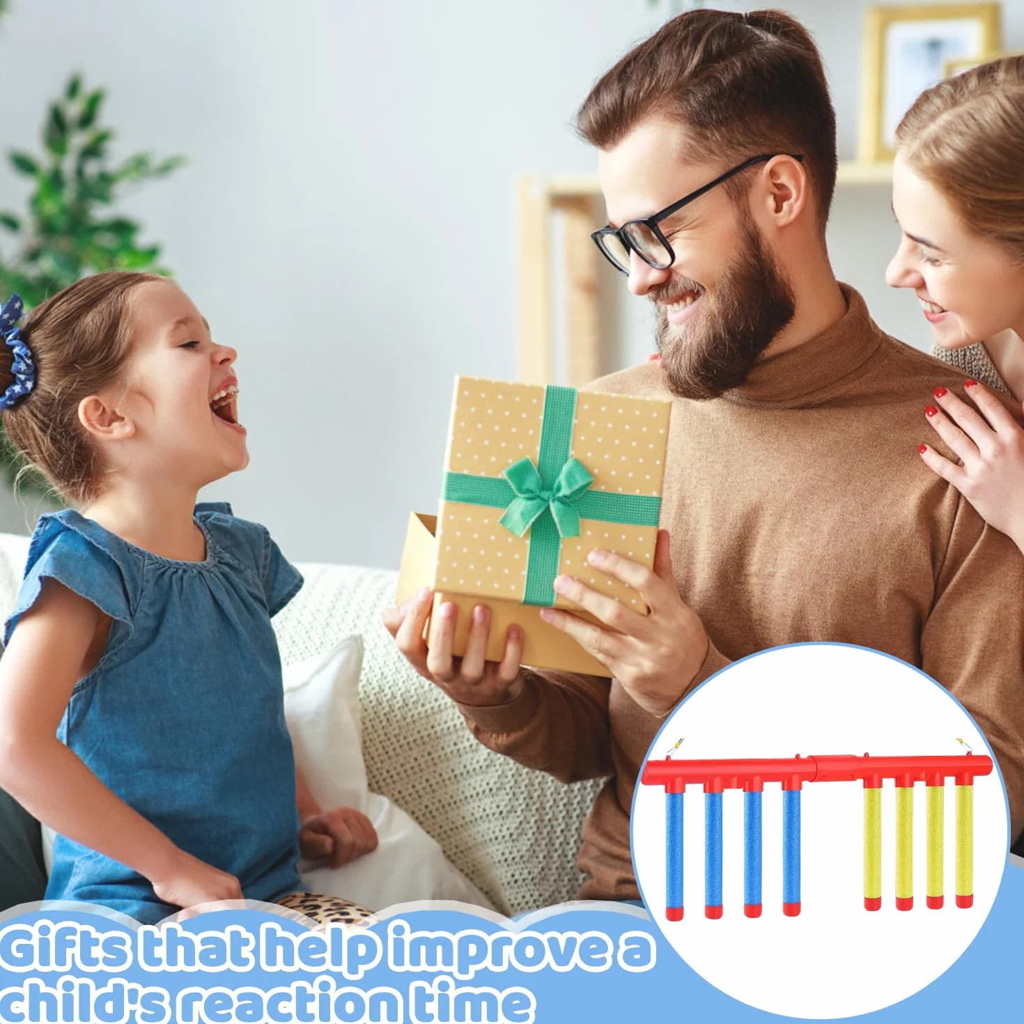 Catching Sticks Game, 2026 Divertenti Gioco Riflessi Bastoncini, Giochi di Cattura di Bastoni, 3 Falling Speeds Adjustable, Reaction Training Toy, Gioco Di Reazione Catch Sticks, per Bambini Adulti