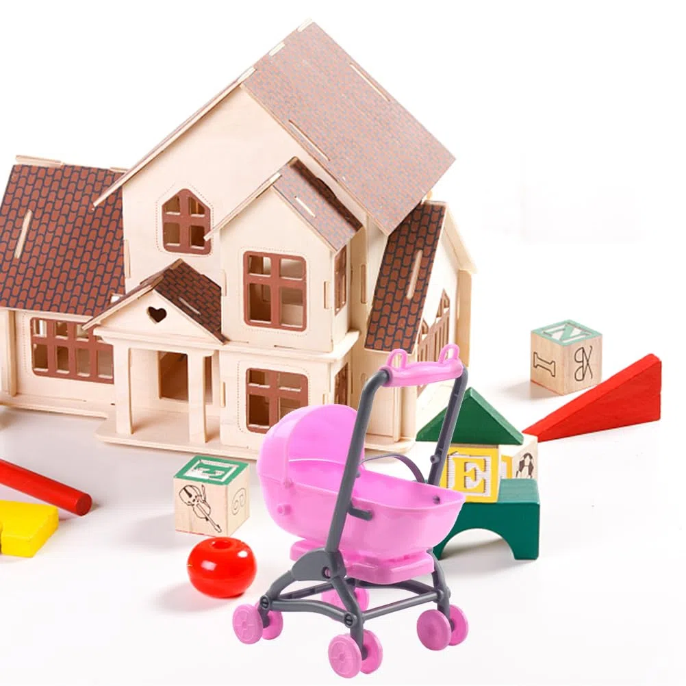 jojofuny Passeggino per Bambole Giocattolo Per Passeggino In Miniatura Carrozzina Per Casa Delle Giocattolo Per Bambole In Miniatura Per Mini Carrozzina