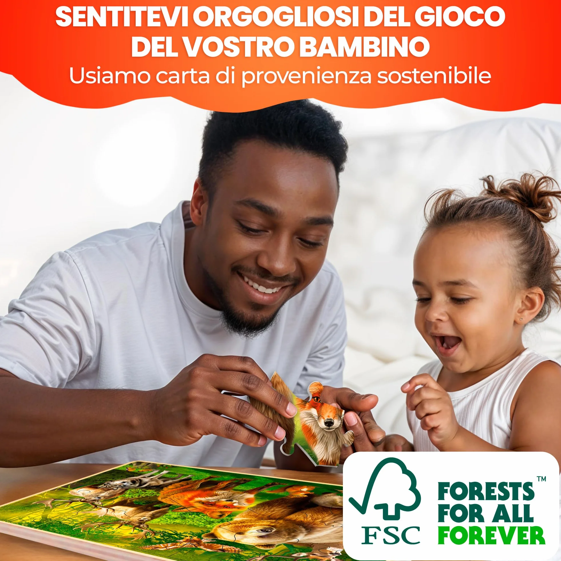 QUOKKA Puzzle Legno Bambini 3 4 5 Anni – 4x48 Pezzi Puzzle Animali Montessori – Gioco Educativo in Legno con Animali Realistici – Regalo per Bambini e Bambine 6 7 8 Anni