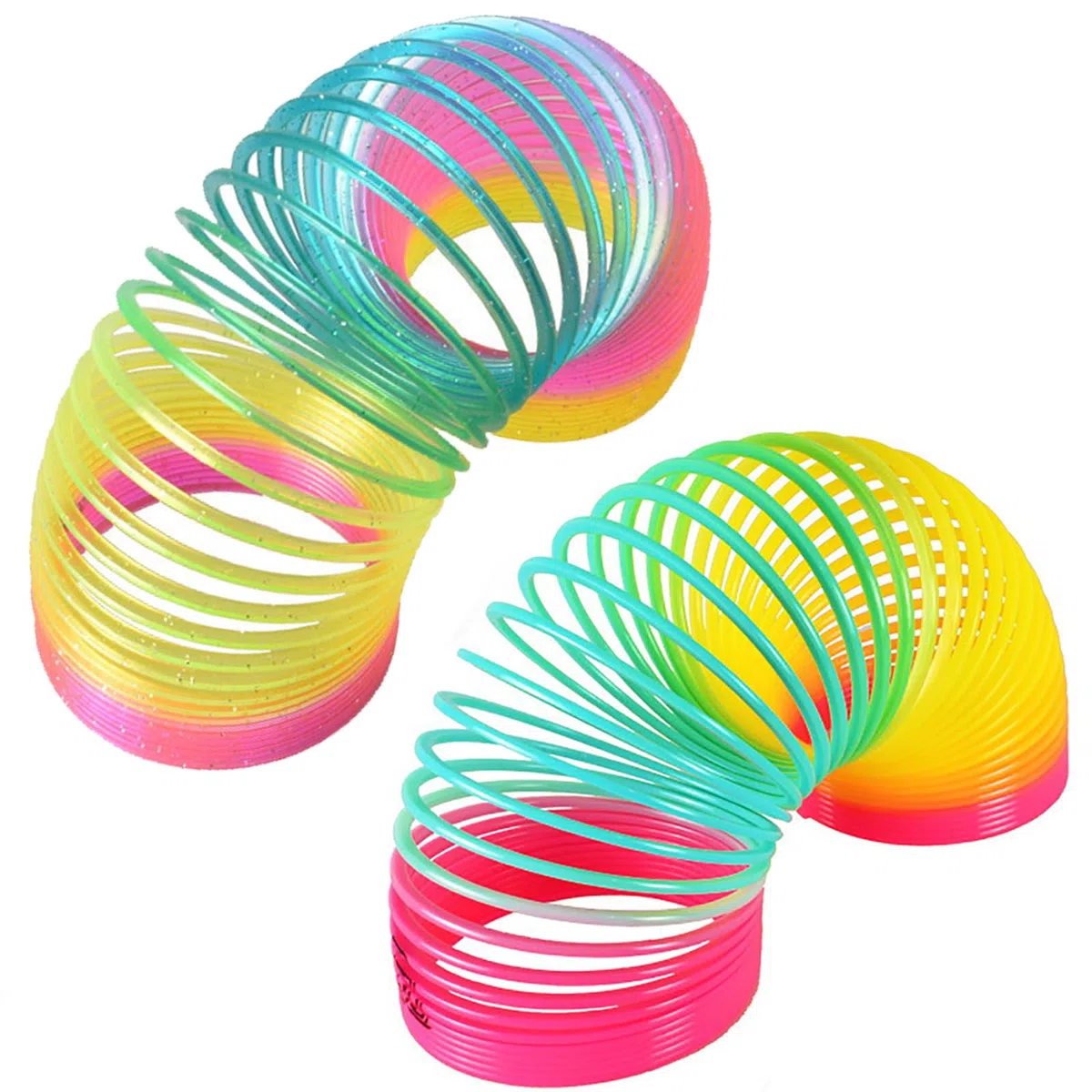 2 Pezzi Molla Giocattolo,Gadget per Bambini, Spring Toy, Rainbow Spiral, Spring Coil Arcobaleno Magico for Children Mini Molla Divertenti sorgenti Arcobaleno per Bambini
