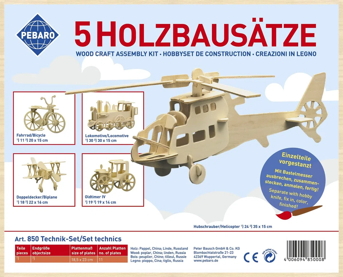 Donau Elektronik M850 Wood Design 5 pz. Technic, Multicolore