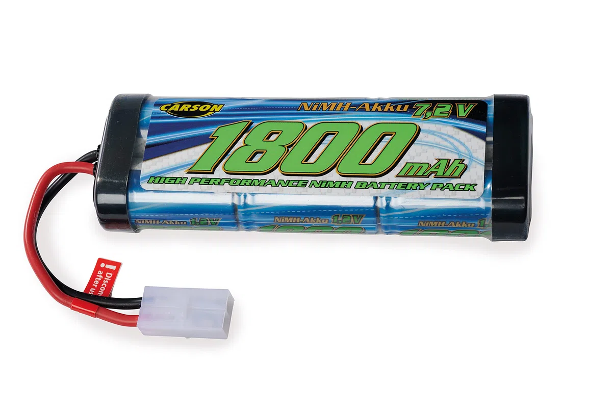 Carson 500608221 7,2V/1800mAh NiMH Race batteria TAM - ricaricabile, con connettore Tamiya, pacco batterie per auto RC, batteria di ricambio veicolo telecomandato, alta qualità, modellismo