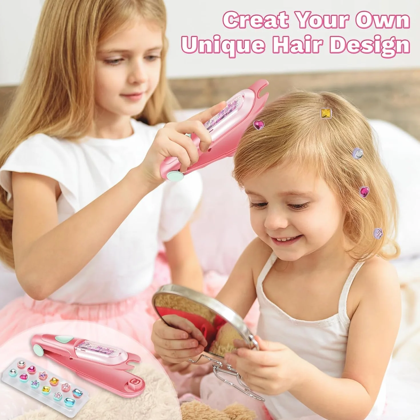 Regalo Bambina 5 6 7 8 9 10 Anni, Kit Gemme Capelli Giochi Bambina 4-10 Anni Femmina, Lavoretti Creativi per Bambini, Regalo Compleanno Ragazza 11 12 Anni