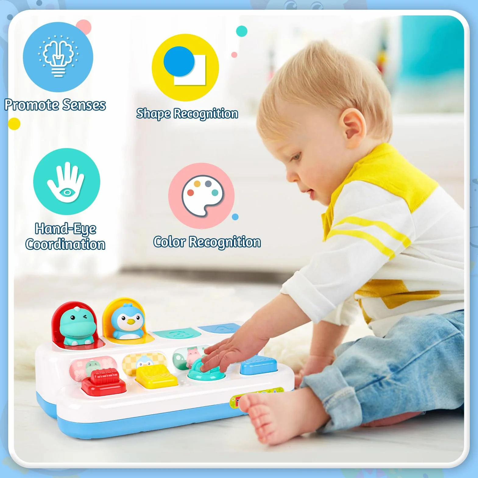 LZDMY Giochi Bambini 1 2 3 4 Anni Giocattoli Montessori Bimbo 1 Anno Giocattolo Sensoriale Bambini 6 9 12 18 Mesi, Giocattoli Educativi Interattivi, Regalo Bambino (Pop up Animali)