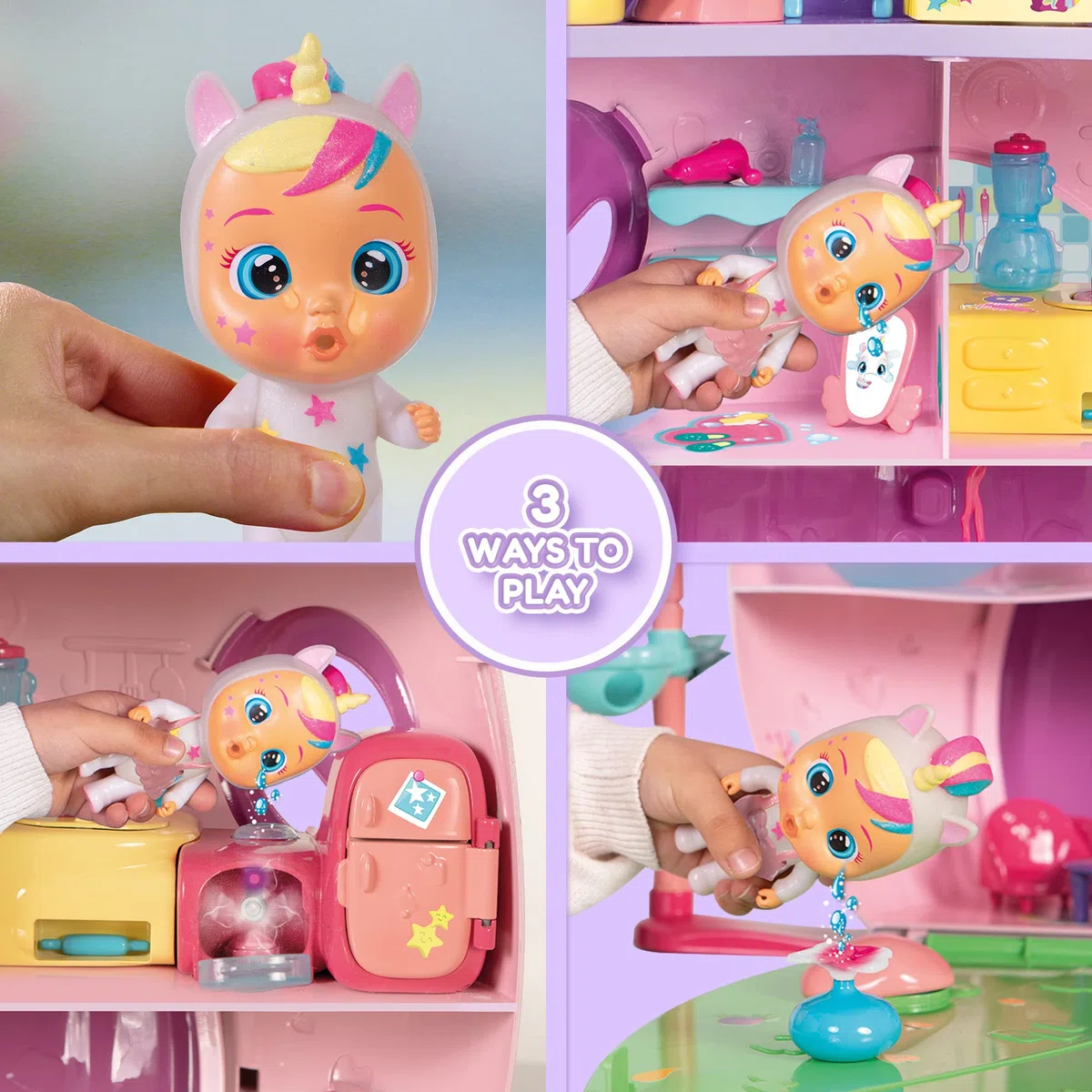 IMC Toys Cry Babies Magic Tears, La Grande Casa Di Dreamy, Con Personaggio Rose Playset Con Piú Di 25 Accessori, Per Bambine E Bambini +3 Anni, Multicolore, 45.21 x 20.07 x 54.86 cm, 900 grammi