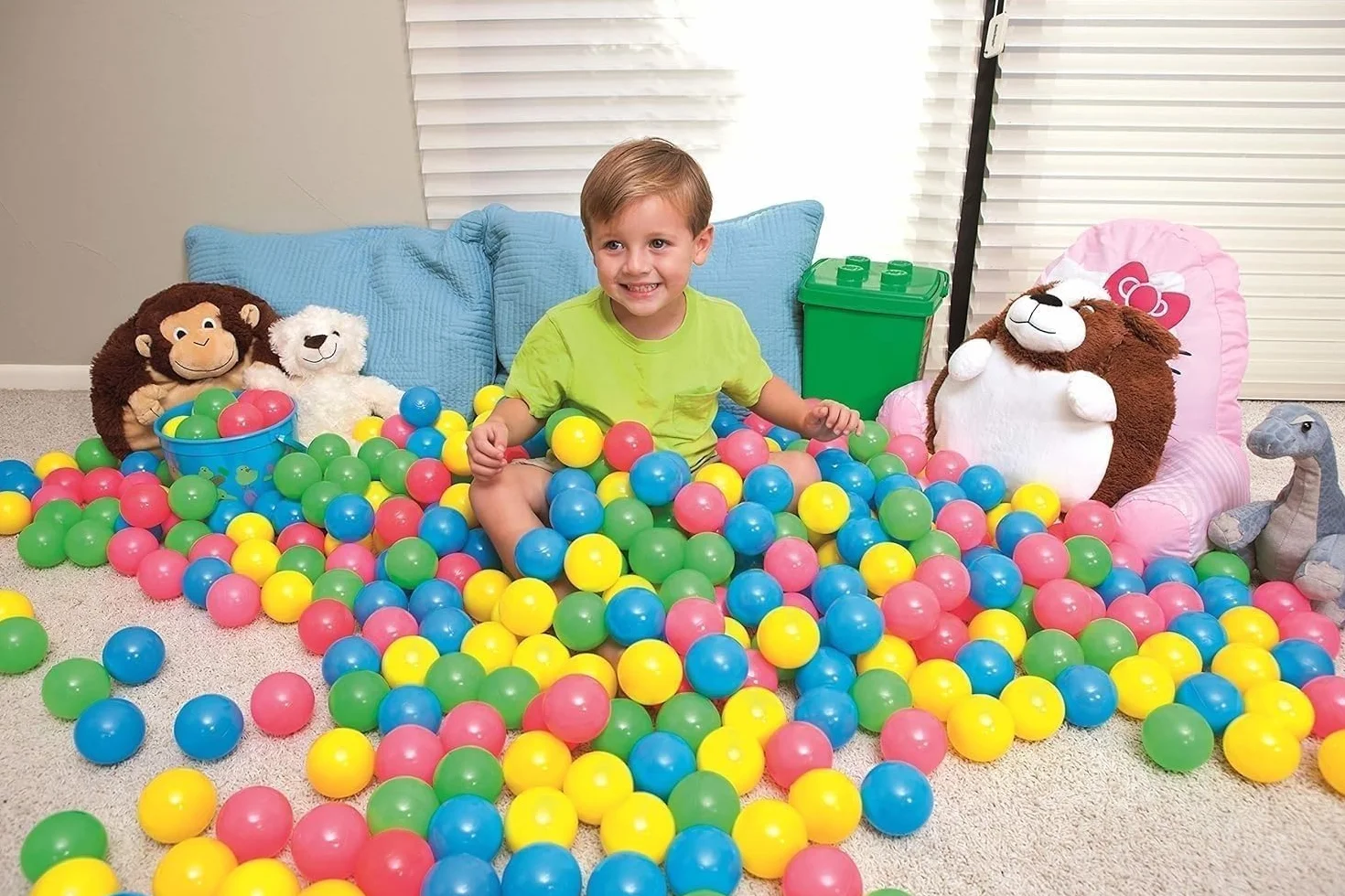 Sacca con Palline Colorate Cesta con 40 Palline Colorate ∅ 7 cm per Bambini in Rete Richiudibile Piscina Cameretta Gioco 40 Palline Palline di Plastica Colorate Gioco per Bambini (B)