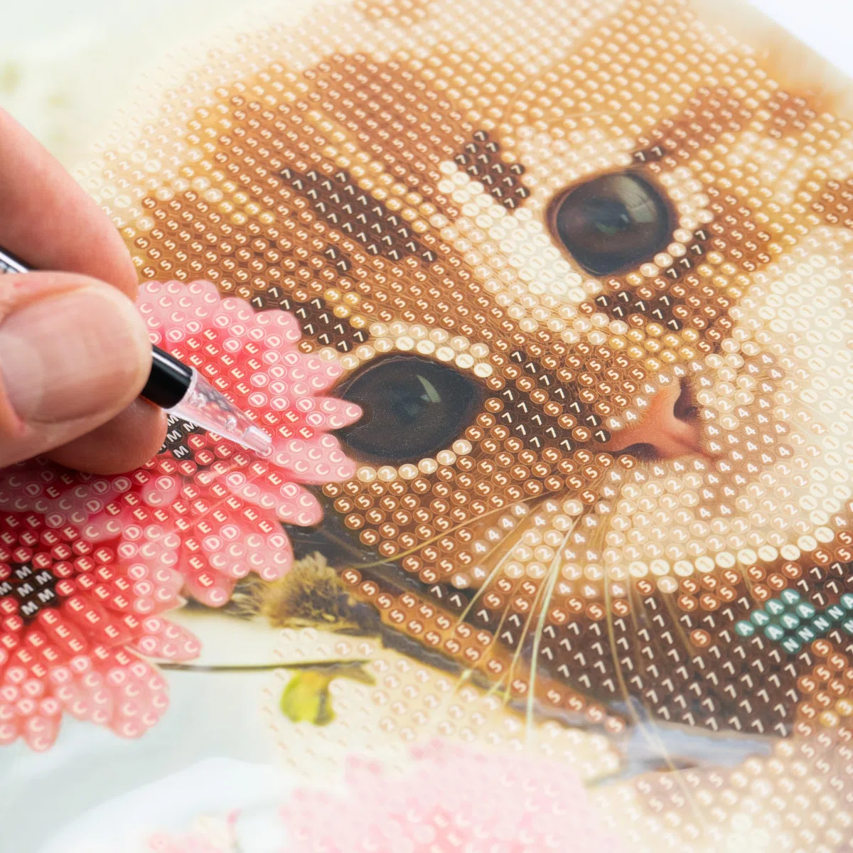 DIAMANTINY Level Up - Nice Group Creative Art, Diamond Painting Kit crea il mosaico, PETS, Kitten