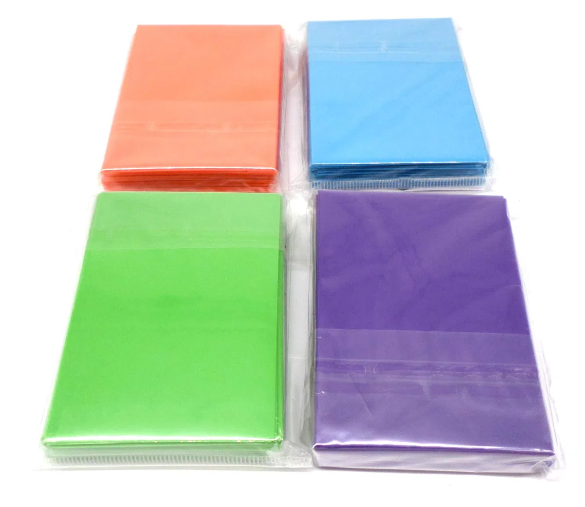 docsmagic.de 4 x 60 Double Mat Card Sleeves Small Size 62 x 89 - Light Blue Light Green Purple Orange - YGO - Mini Bustine