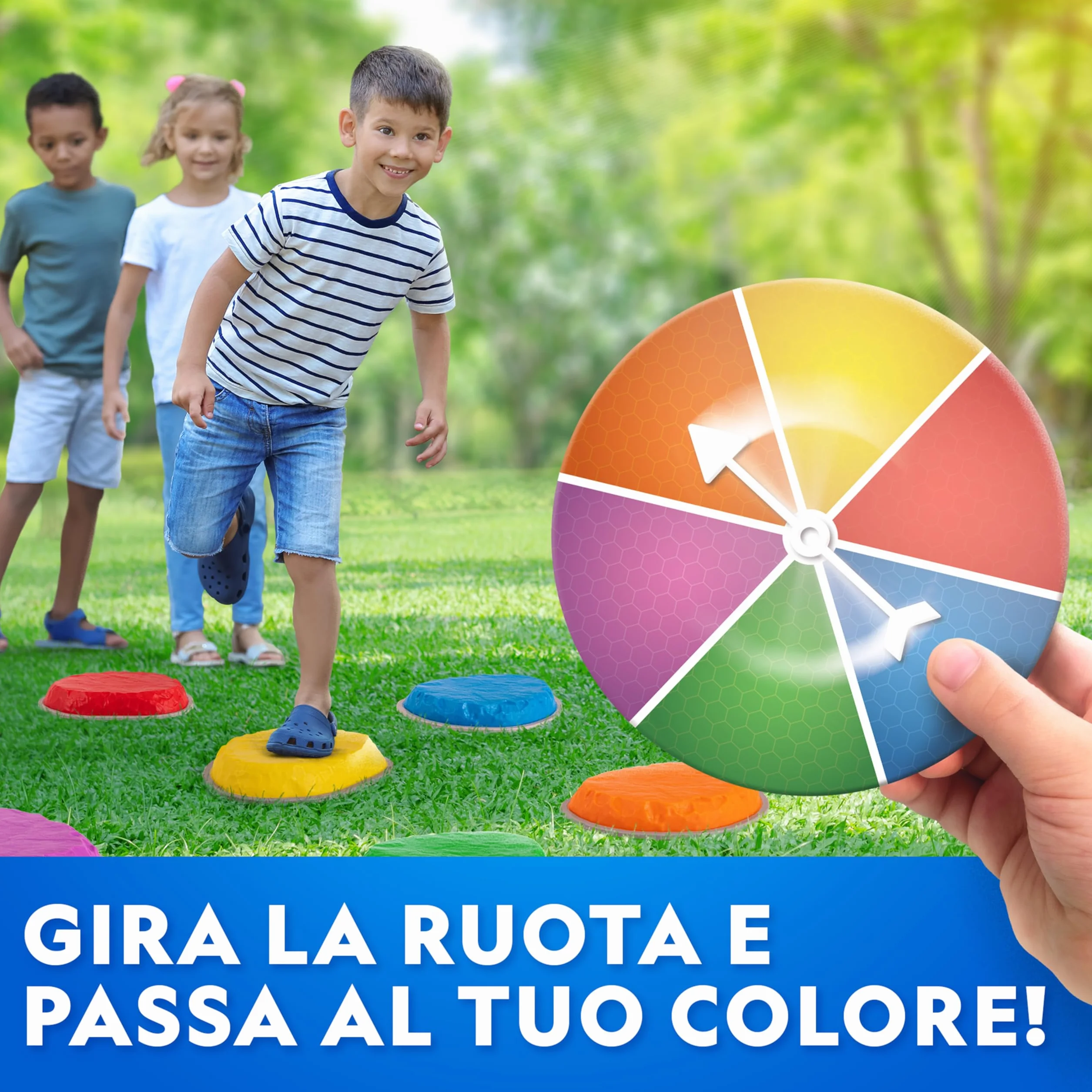 Blue Marble National Geographic Pietre per Equilibrio Bambini - 6 Pietre Antiscivolo Resistenti per Sviluppare Coordinazione e Abilità Motorie