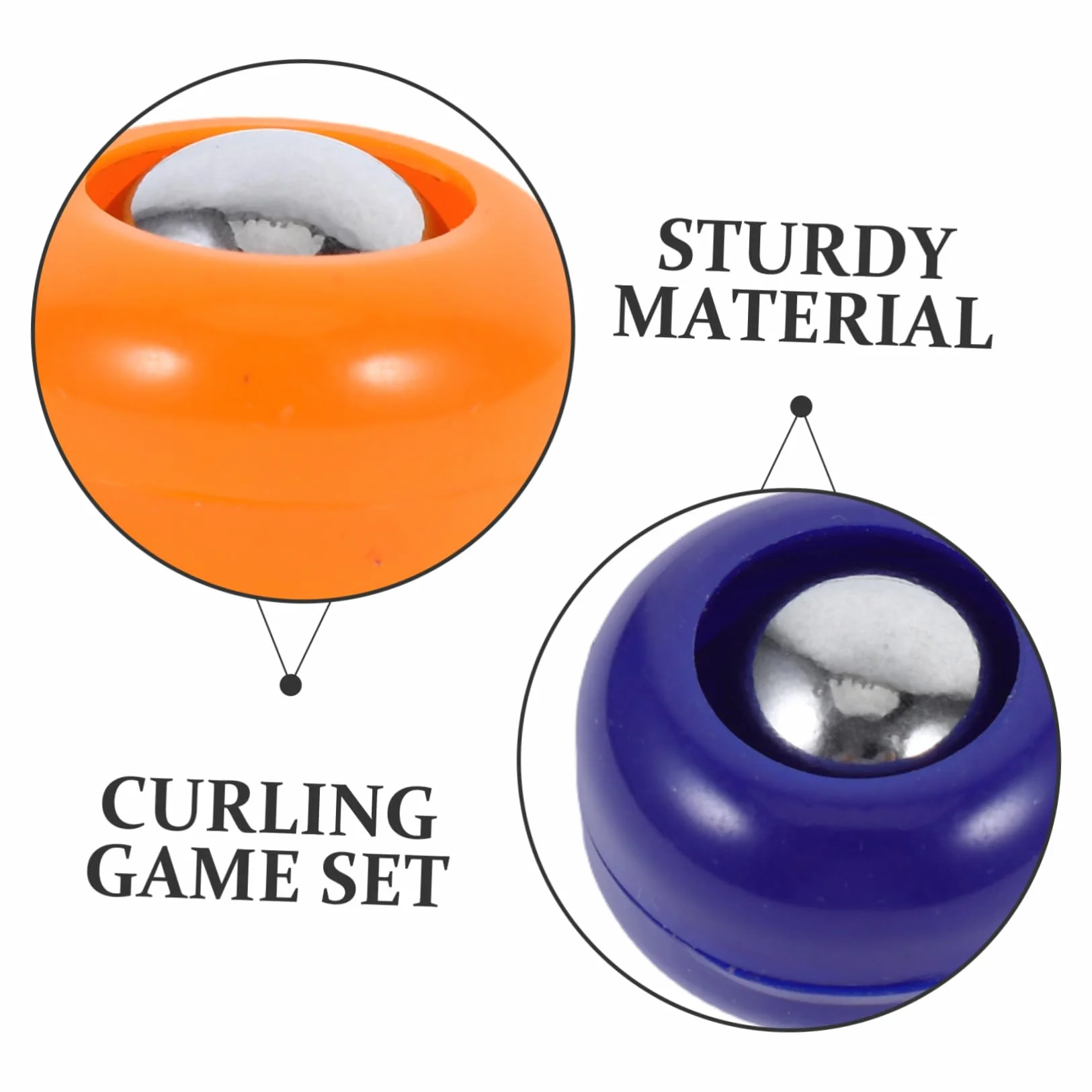 Vaguelly Mini Shuffleboard da Tavolo 20 Pezzi, Accessori in Pp per Gioco di Curling, Set Completo per Interni ed Esterni, Dischi Colorati Blu e Arancione, Attrezzatura Sportiva