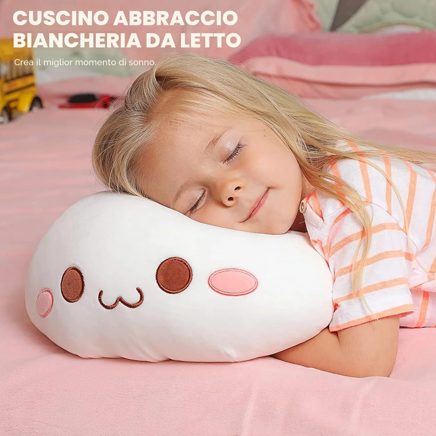 shownicer Peluche Gatto, Kawaii Giocattolo Morbido, Animali di Peluche Gattino, Bambola di Peluche Cuscino, Regalo per Bambini Ragazza 3+ Anni (Bianco, 50cm)