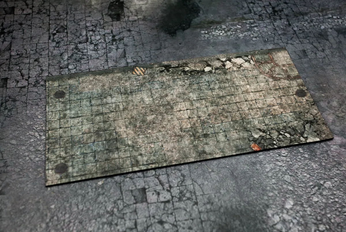 Zone di gomma compatibili con Warhammer 40K - Quadrato distrutto - 5 pezzi