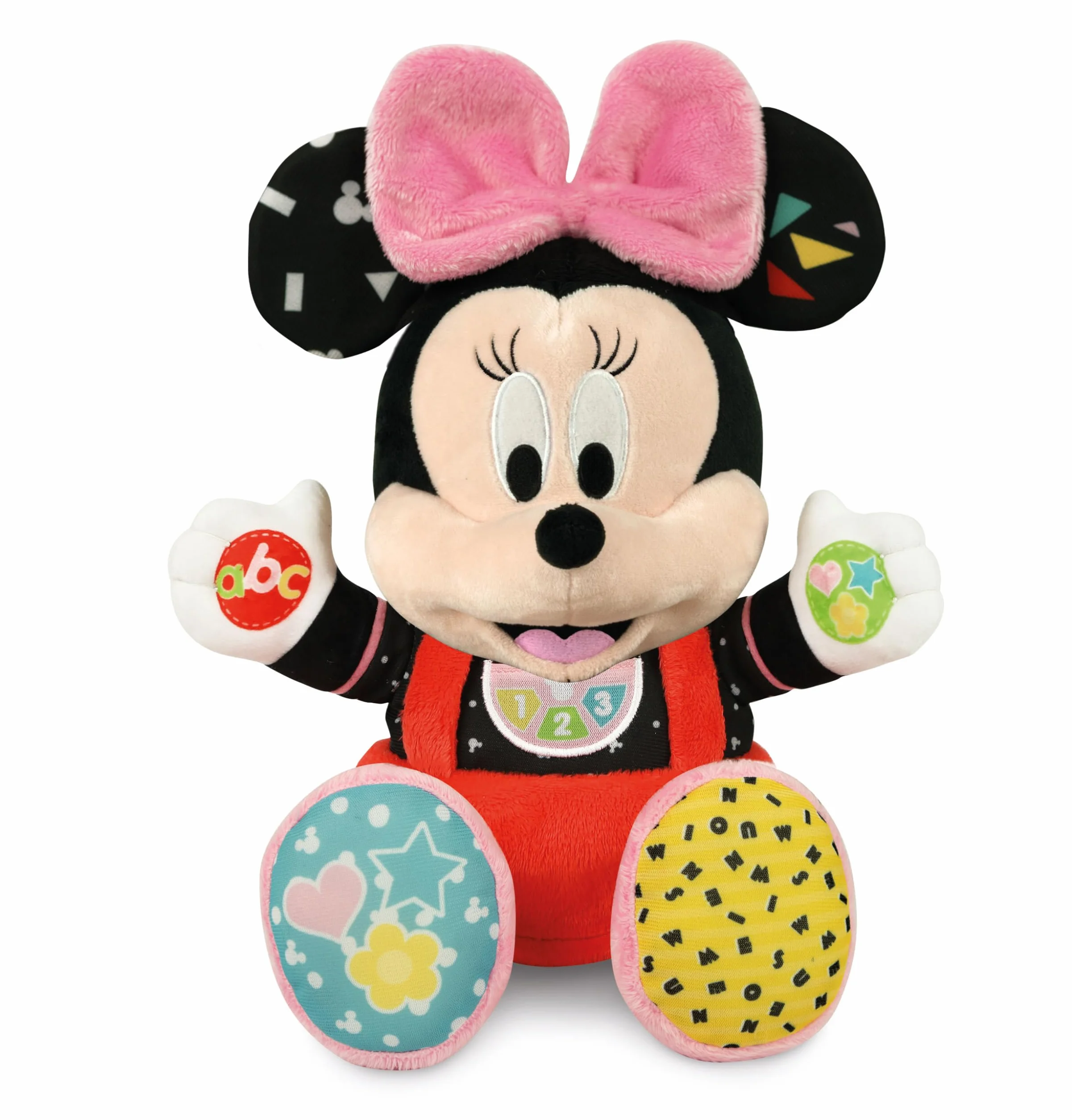 Clementoni Disney Baby Baby Minnie Gioca e Impara, Peluche e Gioco Educativo Interattivo per Bambini 6+ Mesi, Canta Filastrocche per Insegnare l'Alfabeto, Numeri e Colori, Lingua Italiana, 17304
