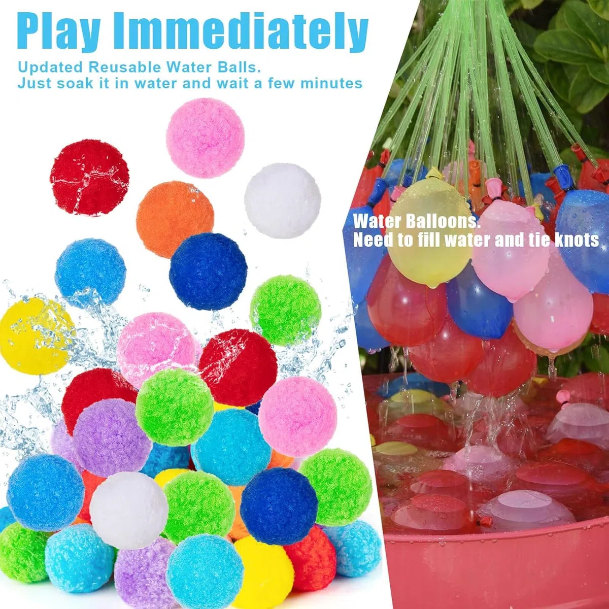 45 Pcs Palloncini Bombe D'acqua,Giochi Acqua Bambini,Palloncini D'acqua Riutilizzabili,Palloncini Acqua D'acquapPer All'aperto Acqua Attività Piscina Spiaggia Estate Acqua Combattimento Giochi