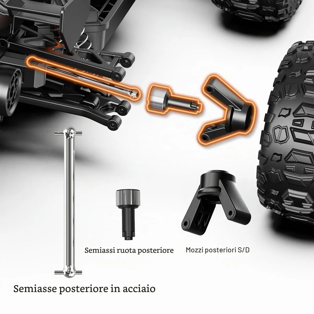 1:14 RC Auto Upgrade Accessori Borsa di ricambio Parti di trasmissione, Ricambi Upgrade Differenziali del veicolo RC Le parti di trasmissione includono adulti per 14322 14331 14 Age +
