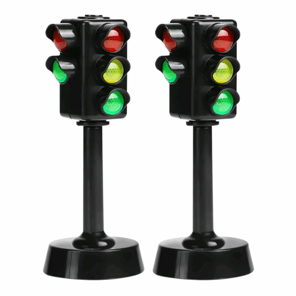 2PCS semafori giocattolo Mini LED Traffic Stop Light per bambini educativi