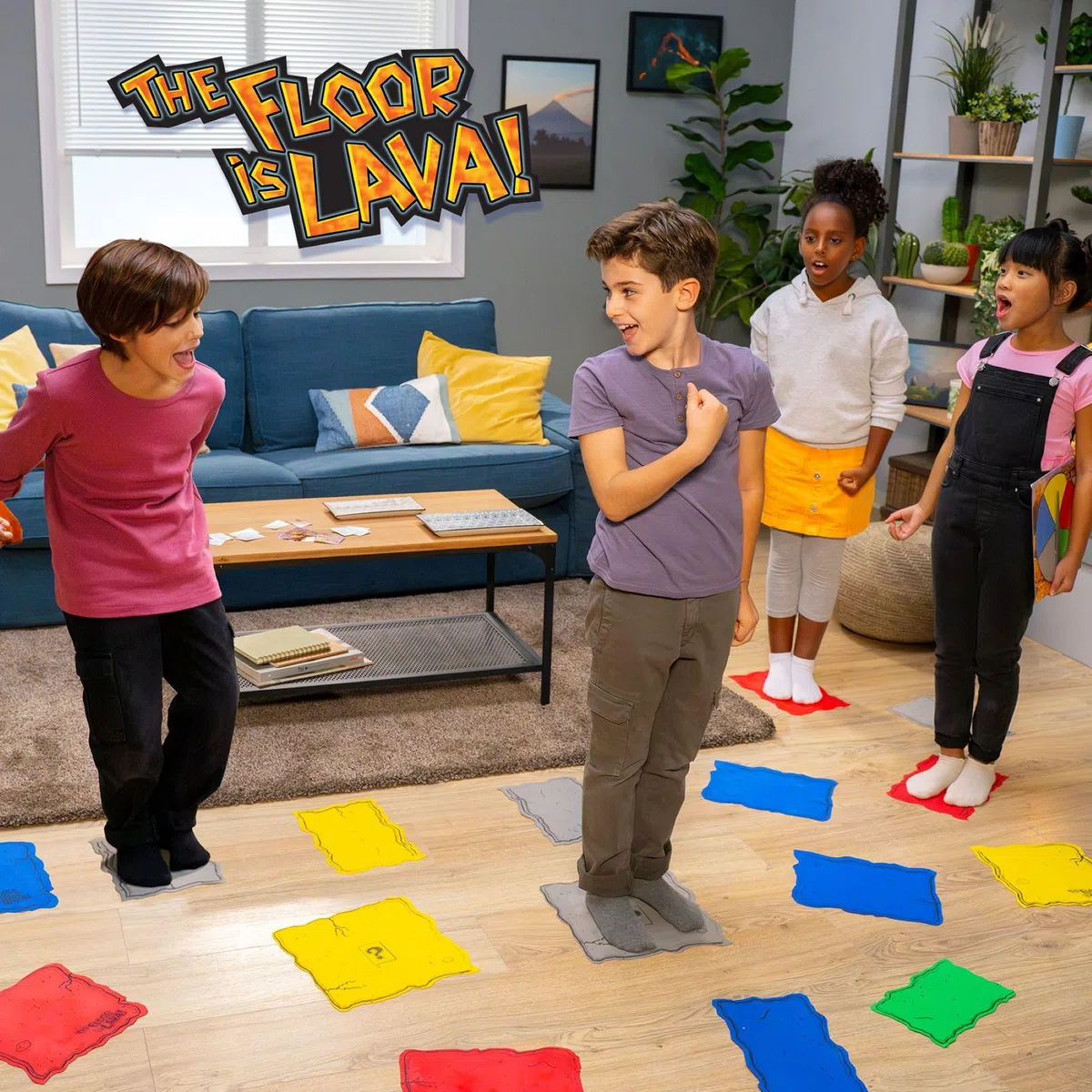 Goliath - THE FLOOR IS LAVA! - Gioco Interattivo per Bambini e Adulti - Stimola l'Attività Fisica e l'Immaginazione - Da 2 a 6 Giocatori - Dai 5 Anni in Su - Divertente e Coinvolgente - Multilingue