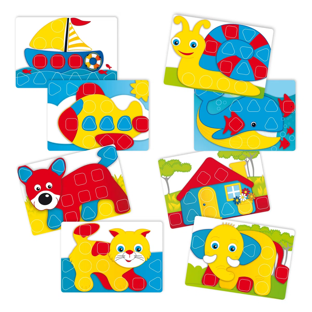 Quercetti FantaColor Baby Gioco Educativo per Bambini 1-4 anni con Bottoni Colorati, Schede Mosaico Bambini e Tavoletta Trasparente, Giochi bambini 2 Anni, Regalo Bimba 1 Anno, Giochi Creativi 2 Anni