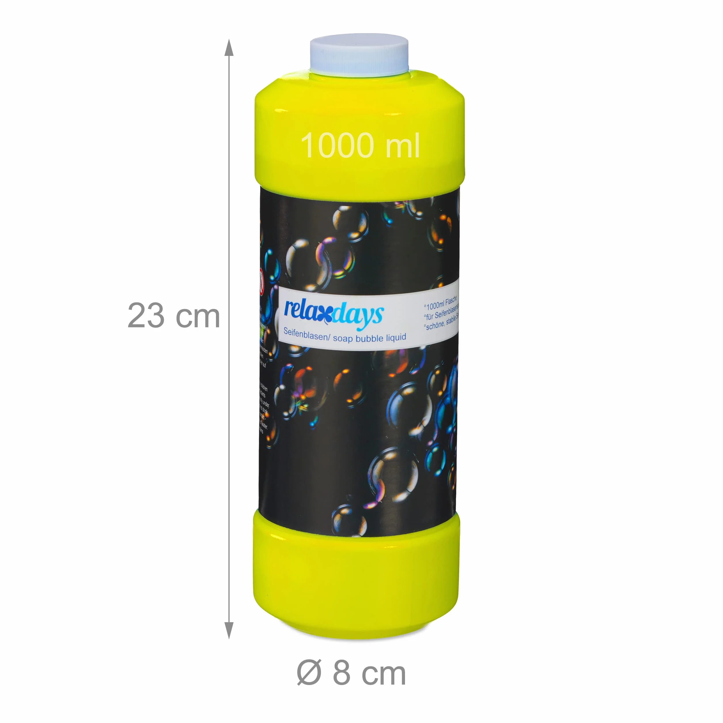 Relaxdays Rlaxdays Flaconcino per Liquido per Bolle di Sapone, Set da 3 Flaconi da 1 L, Riempire per Macchine Sparabolle, Colorato