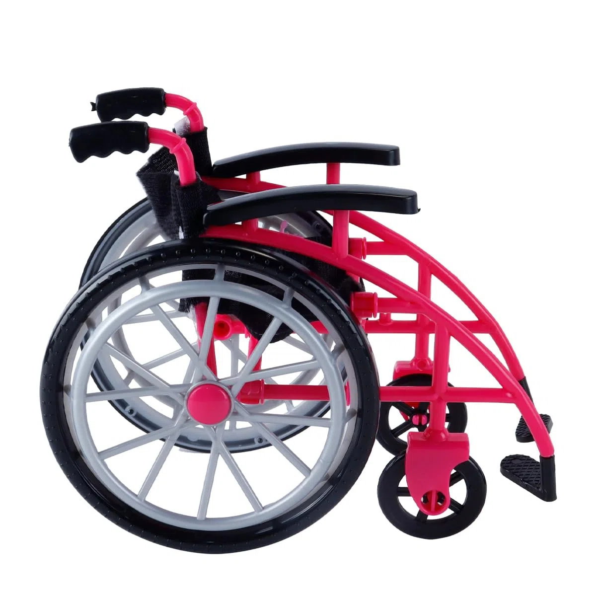 Set di bastoni per Sedia a rotelle in Miniatura per Bambole da 30 cm, Accessorio Rosso Rosa per Esposizione di Giochi per Bambole