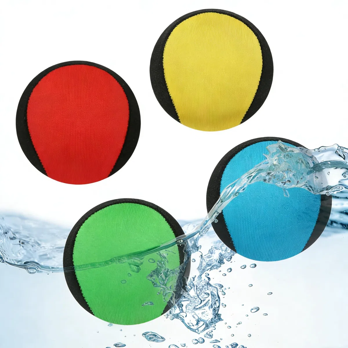 Chennyfun Palla Rimbalzante Acqua, 4Pz Palla Che Rimbalza sull'Acqua, Morbida Palla D'Acqua Ad Asciugatura Rapida, Giocattolo Acquatico ad Alte Prestazioni, Per Piscina, Spiaggia e Attività All'aperto