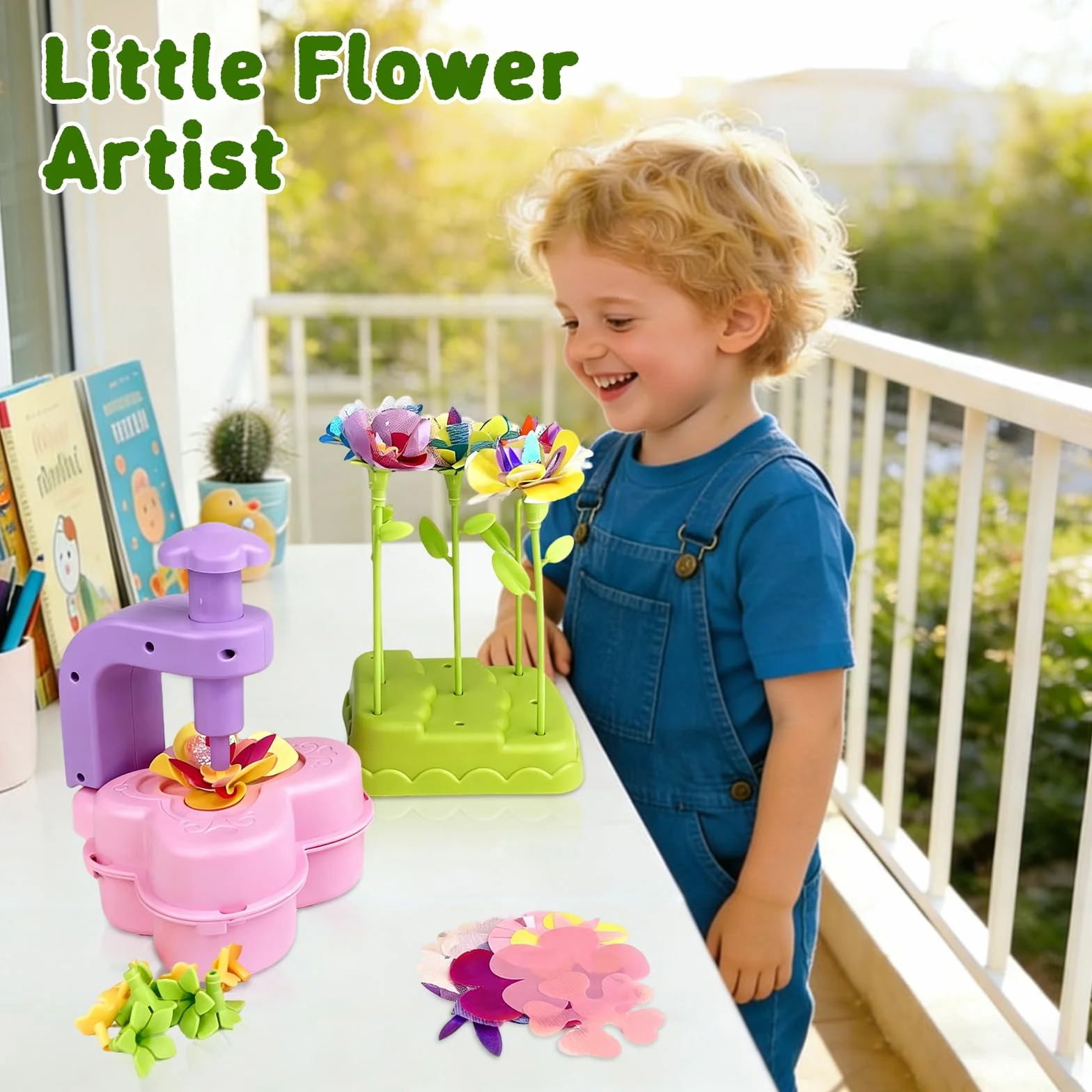 LUMITERRA Kit Lavoretti Creativi per Bambini, Fai Da Te Artigianale Laboratorio dei Fiori, DIY Bouquet Fiori Giocattoli Ragazza Giochi Educativi, Natale Compleanno Regalo Bimba 3 4 5 6 7 8 9 10 Anni