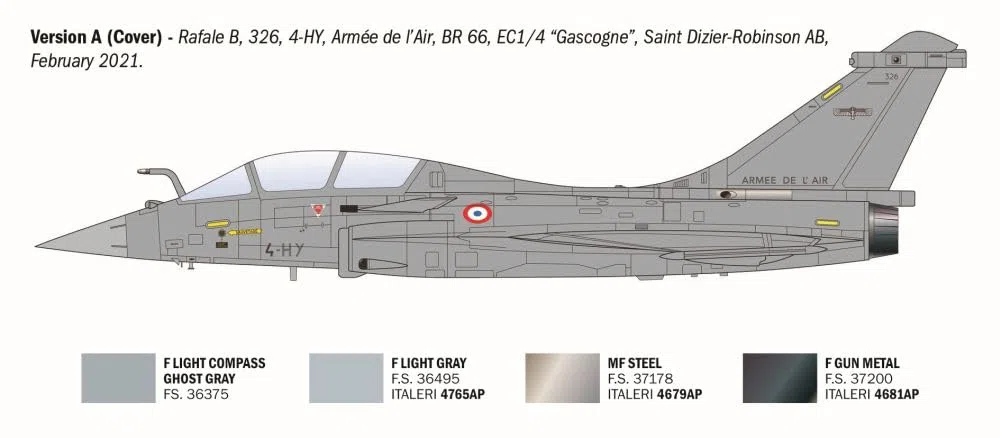 Italeri 90092 Rafale B, scala 1:72, Plastic Model Kit/Modello in plastica da montare
