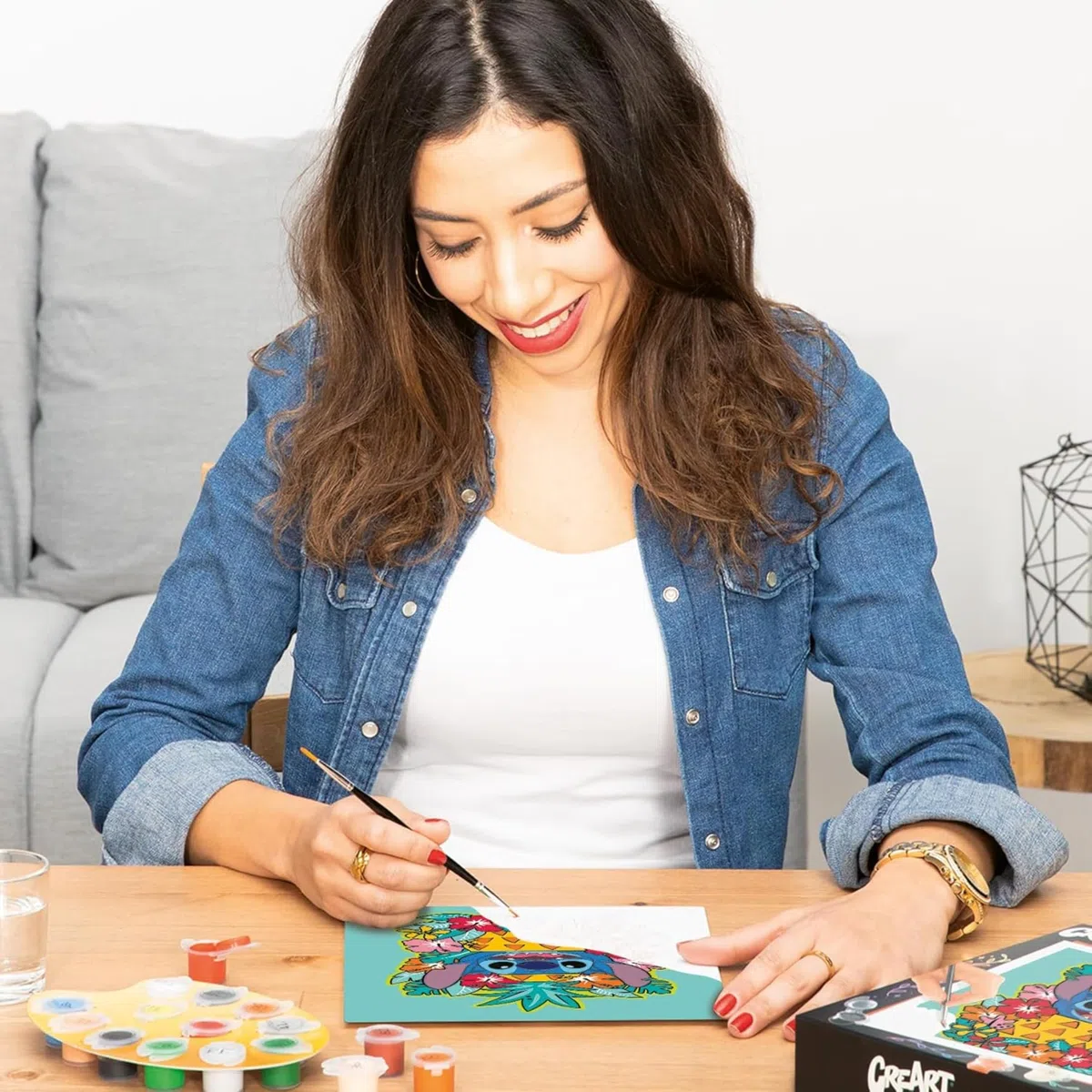 Ravensburger CreArt: Stitch – Dipingere con i Numeri Adulti, Attività Creativa e Rilassante, Kit Pittura con Pennello e Colori Inclusi, 24 x 30 cm, Idee Regalo