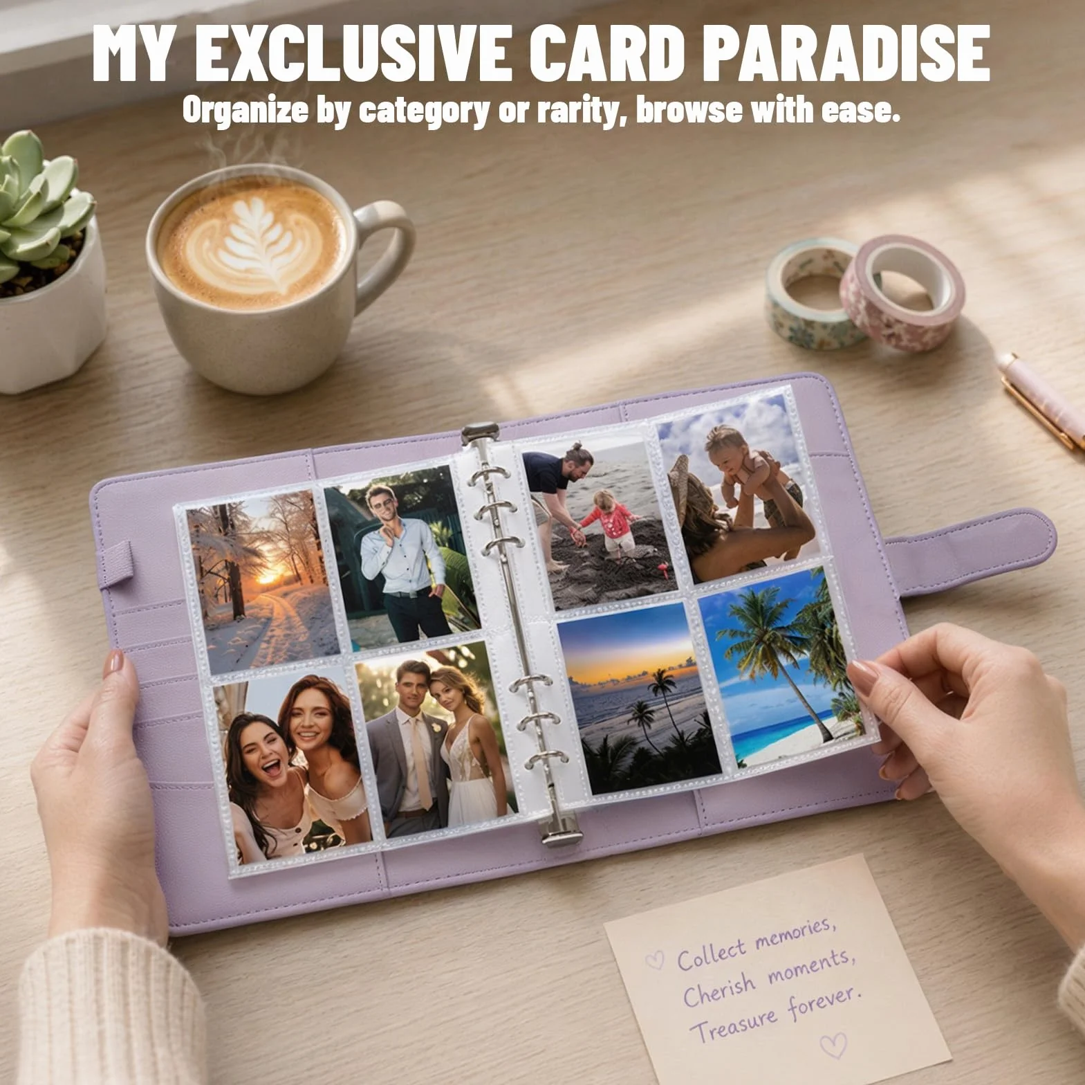 Kpop Photocard Binder A5 120 Tasche 4 Pagine 30 Pagine Album Fotografico 6 Album Ad Anelli in Pelle PU per Raccolta di Foto