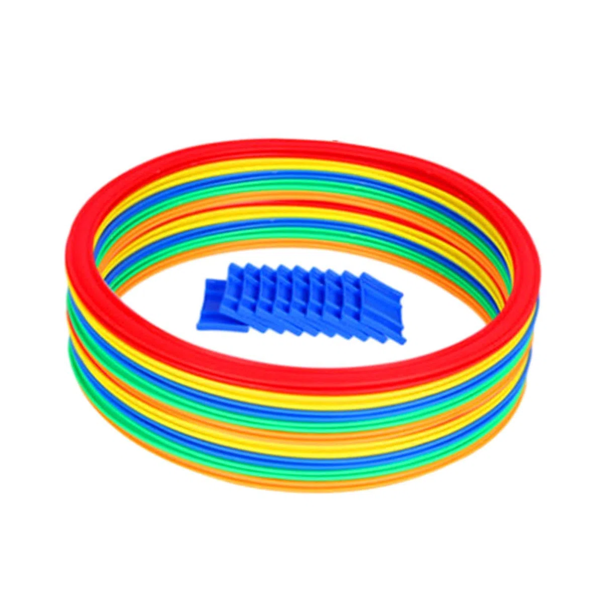 Gioco della Campana con Anelli, Campana con Connettori, età 3+, Set da Gioco per Bambini, Giocattolo Durevole, Allenamento di Agilità, Campana Colorat, 42 cm 10 Anelli