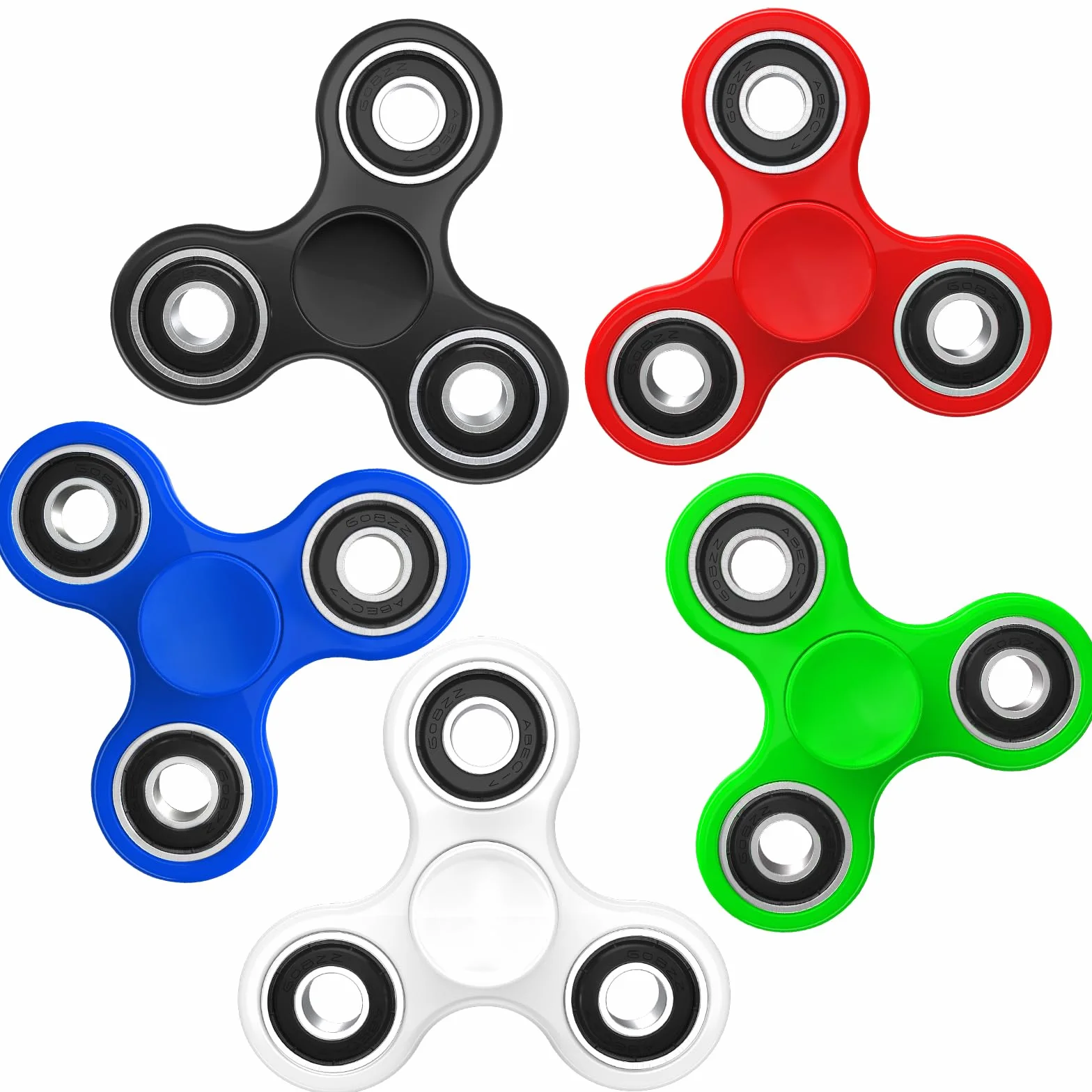 SCIONE Fidget Spinner 5 Pezzi - Giocattoli Anti-Stress per Bambini e Adulti, Rotazione Fluida Compleanni - Gioca in Ufficio, Scuola o Casa - ADHD, Autismo, Ansia - Spinner Manuale