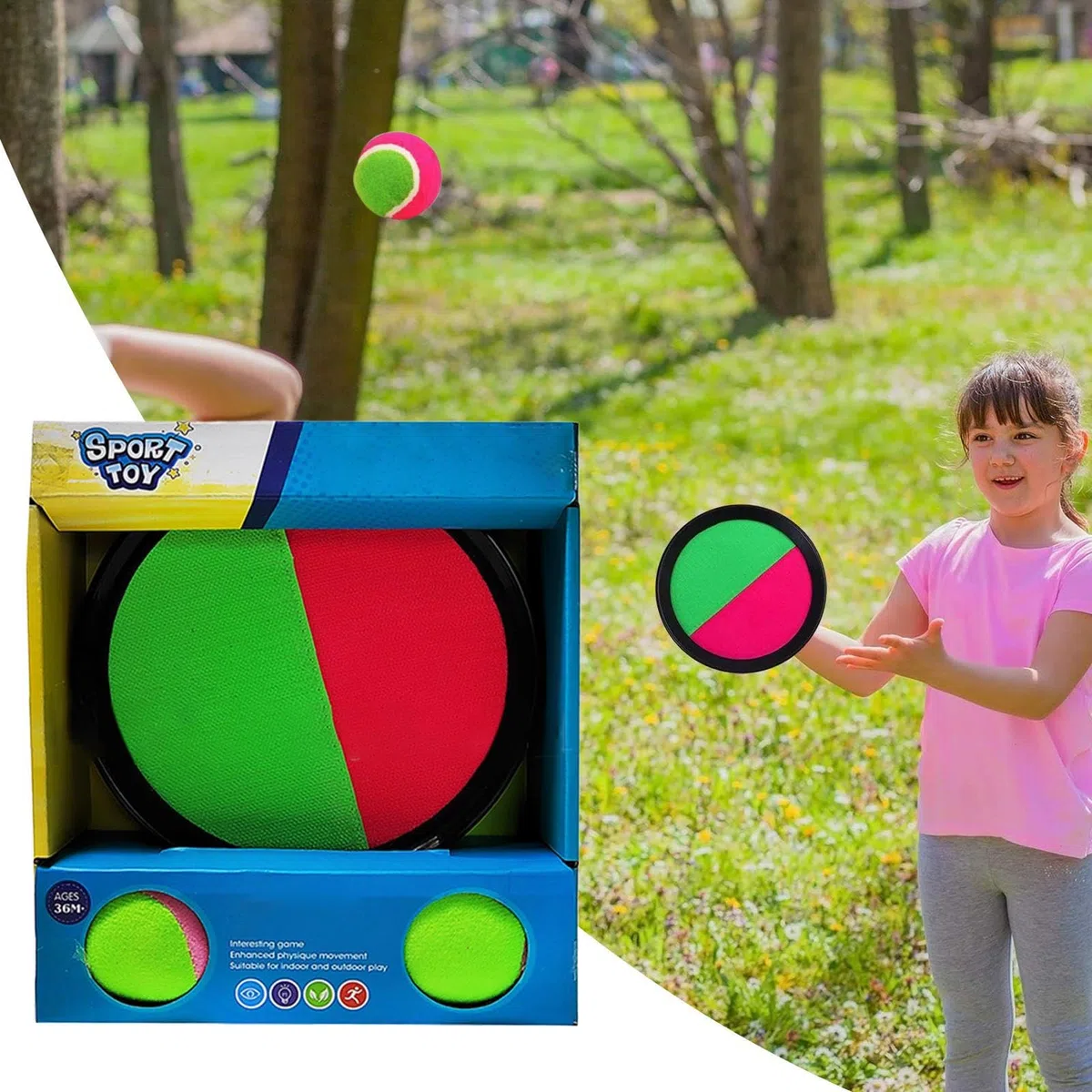 Gioco Di Lancio E Presa Con Palla, Giochi di Abilità con Palla per Bambini, Giocattolo Adesivo Sportivo per Interazione Genitori-Figli da Giardino, Esterno e Campeggio