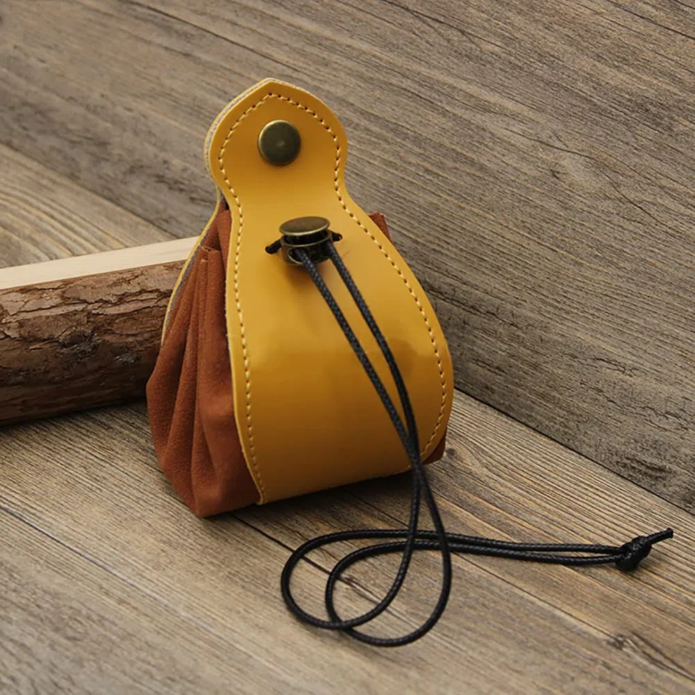 Borsa regalo universale - Vassoio vuoto con coulisse e bottone Borsa porta dadi in pelle per dadi d&d Moneta gioielli e piccoli accessori