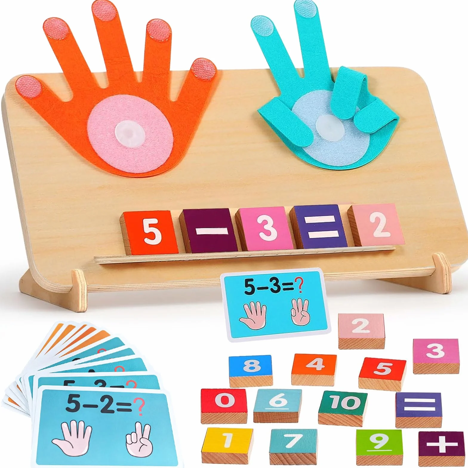 Montessori Giocattolo Matematico in Legno, per Bambini 3-5 Anni, Giocattolo Educativo e Numerico per Imparare a Contare