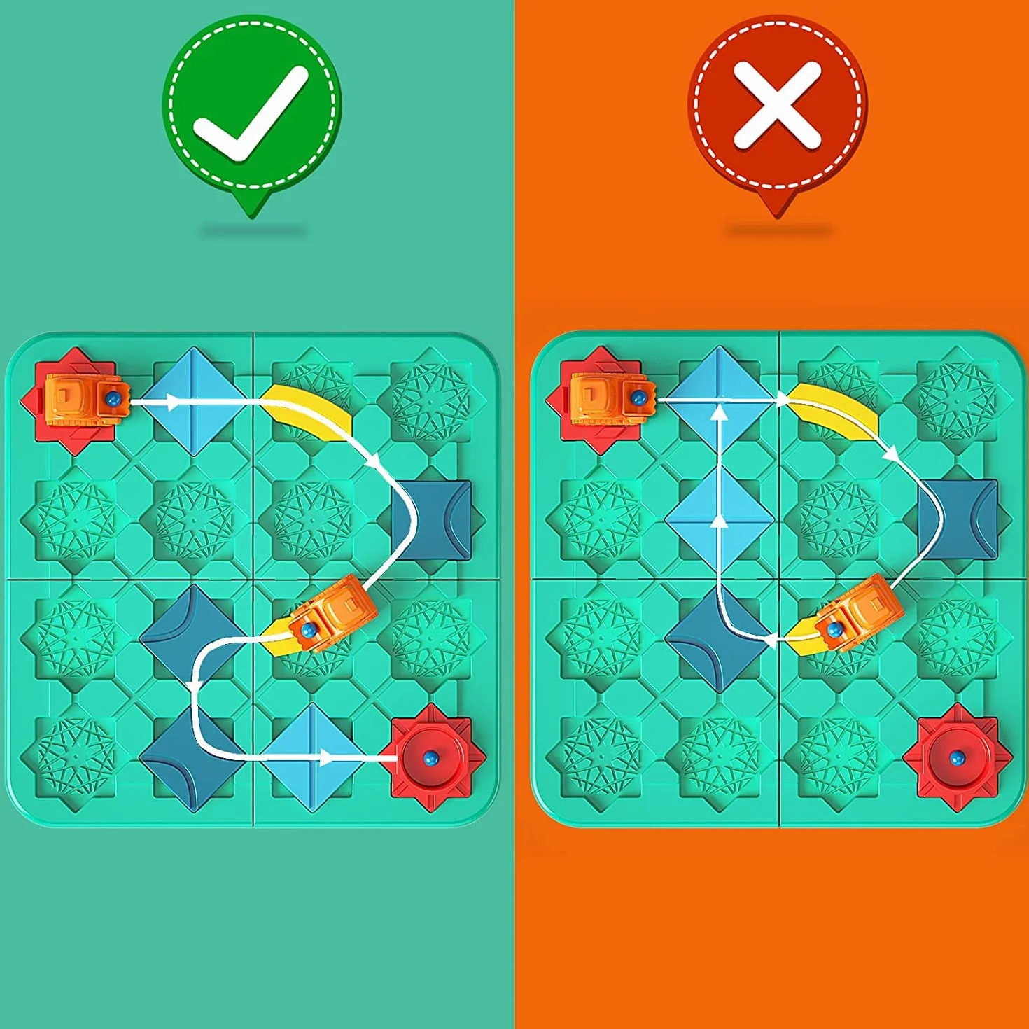 burgkidz Logico Puzzle Labirinto Giochi da Tavolo Costruttore di Strade con 118 Sfide, per Sviluppare la Logica Giocattoli per Bambini 4 5 6 7 8 Anni Ragazzi