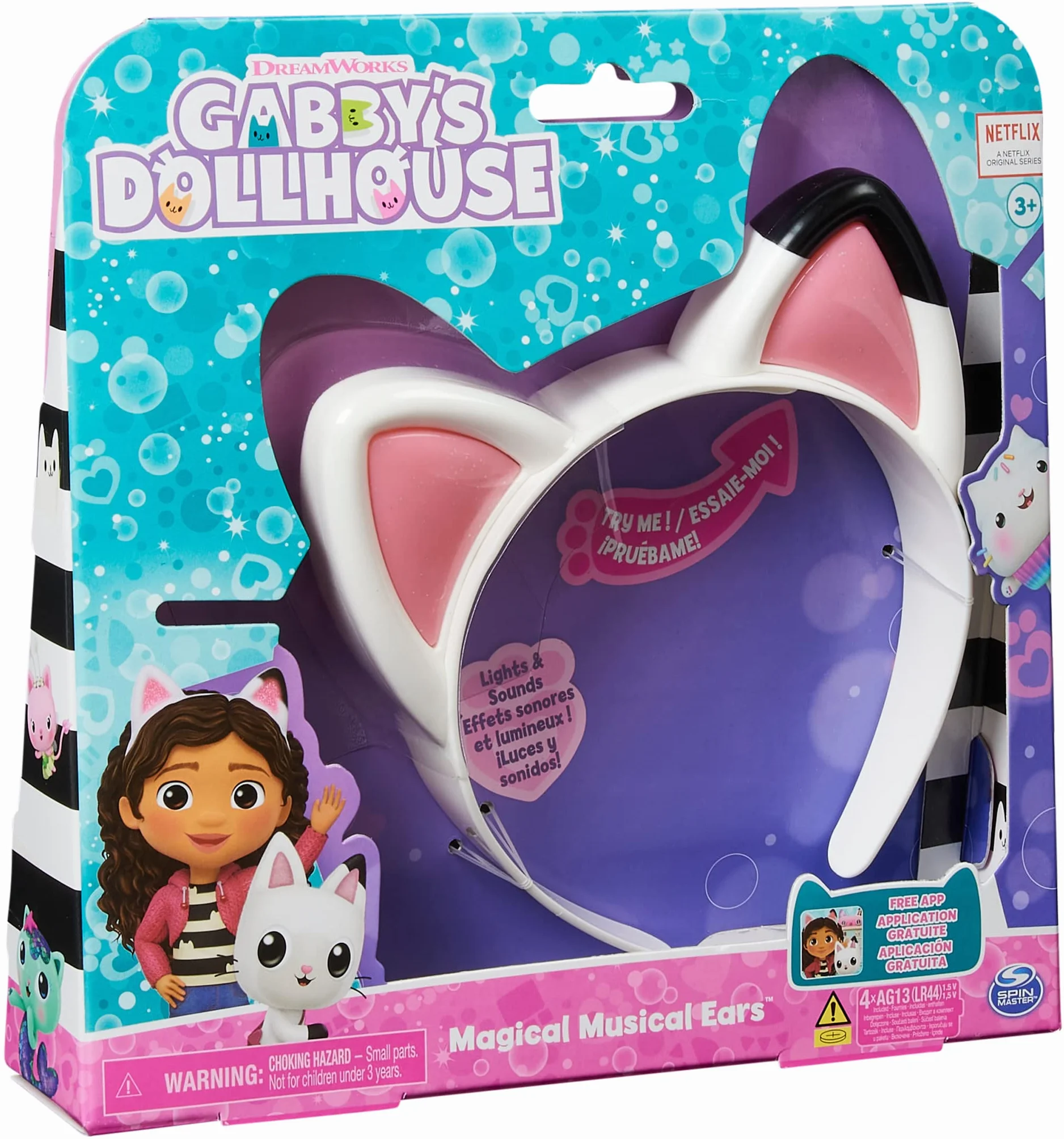 Gabby's Dollhouse, le Magiche Orecchiette di Gabby Interattive, Role Play di Gabby, con Suoni, Giocattoli per Bambini e Bambine, 3+ Anni