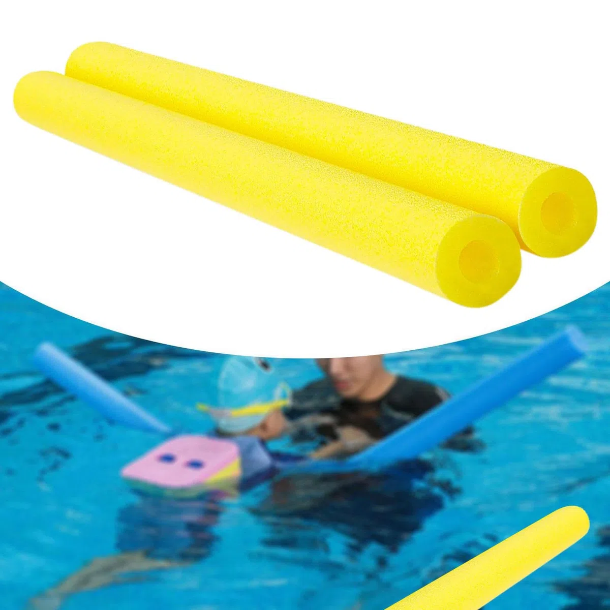 2 Pezzi Galleggiante per Piscina Tubo di Gommapiuma Barra Galleggiante per Allenamento Uso Multiuso Adatto per Sport Acquatici Lezioni di Nuoto Giochi, Giallo