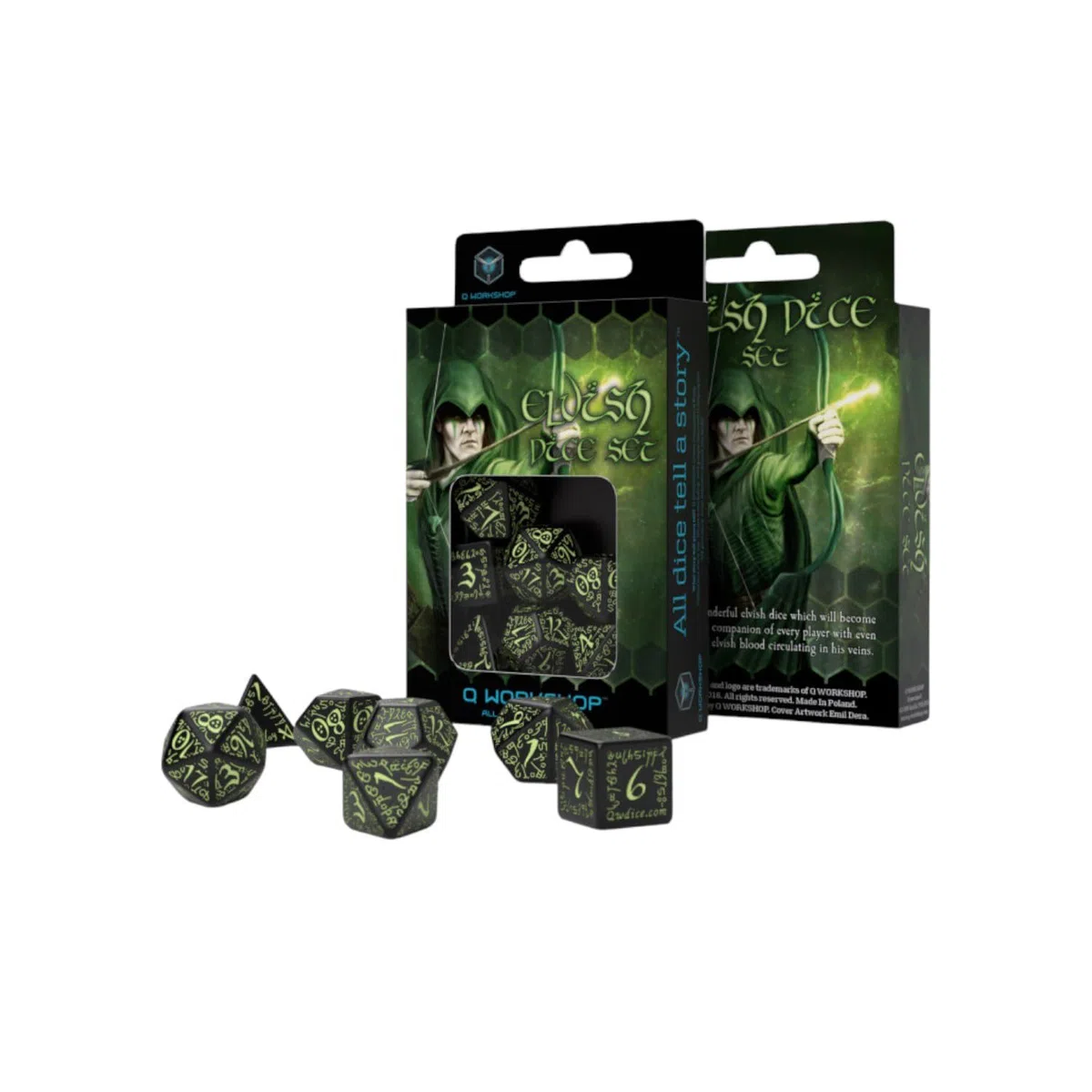selv04 - set 7 dadi elfi glow in the dark