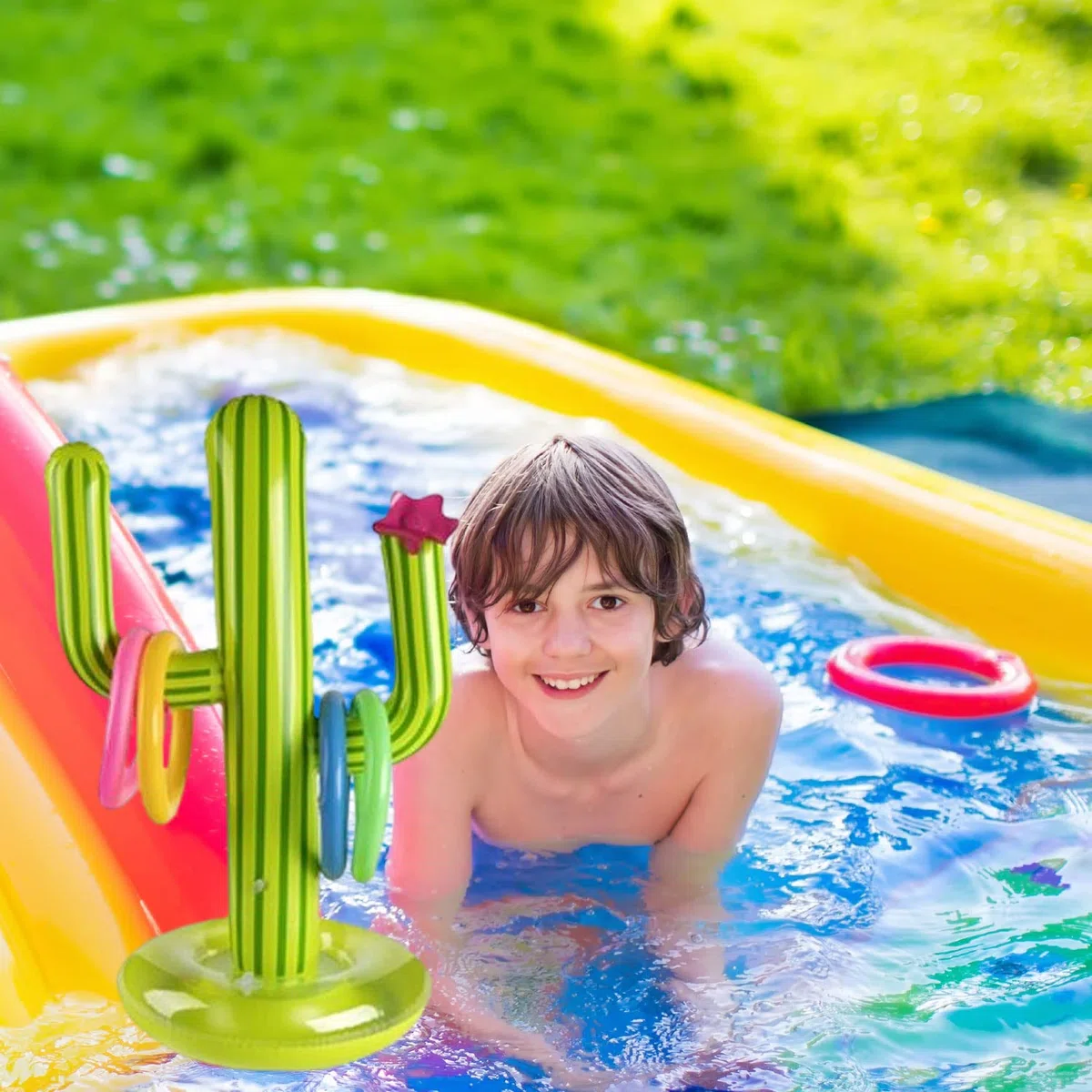 Set Giocattoli Gonfiabili Piscina, Cactus Gonfiabile per Le Feste Estive, Divertimento in Acqua , per Bambini, Adulti