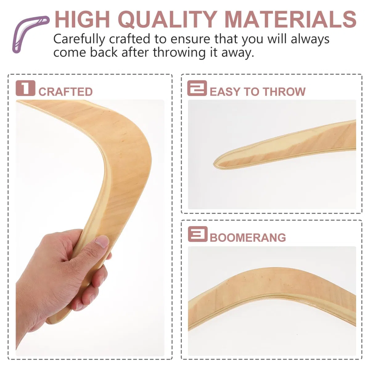 YARNOW Boomerang in legno a forma di V per ritorno automatico – giocattolo tradizionale