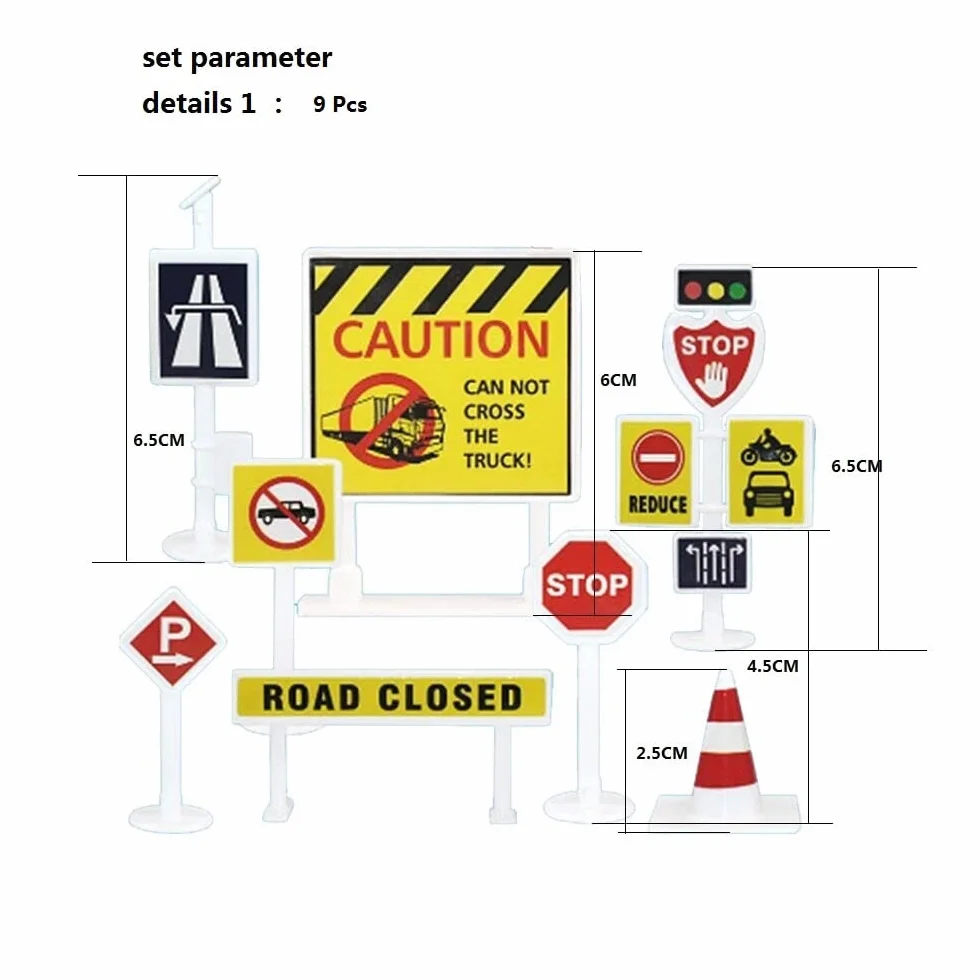 Segnali Stradali Giocattoli - Cartelli stradali Set di Accessori per Veicoli e trenini,41 Pezzi Segnaletica Stradale Playset - Bambini insegnare Le Regole del Traffico I Giocattoli