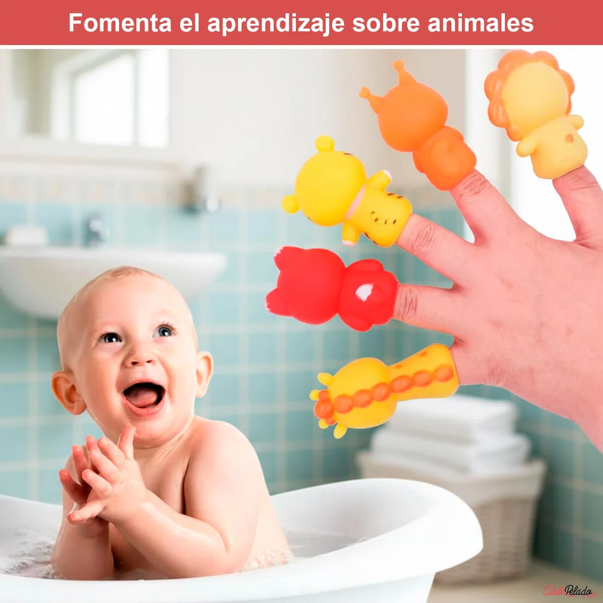 CABLEPELADO - Pupetti da dito per animali (confezione da 10 pezzi) | Burattini in gomma morbida per bambini | Giocattolo educativo per dita Puppets | Ideale per storie e teatro per bambini