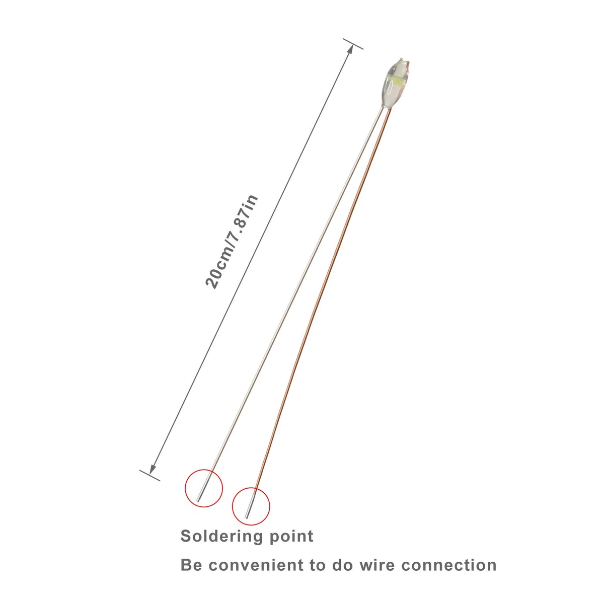 Evemodel 30pcs Pre-saldato Micro Litz Wire Bianco SMD 0603 LED Luce 20cm Wire Resina Cover