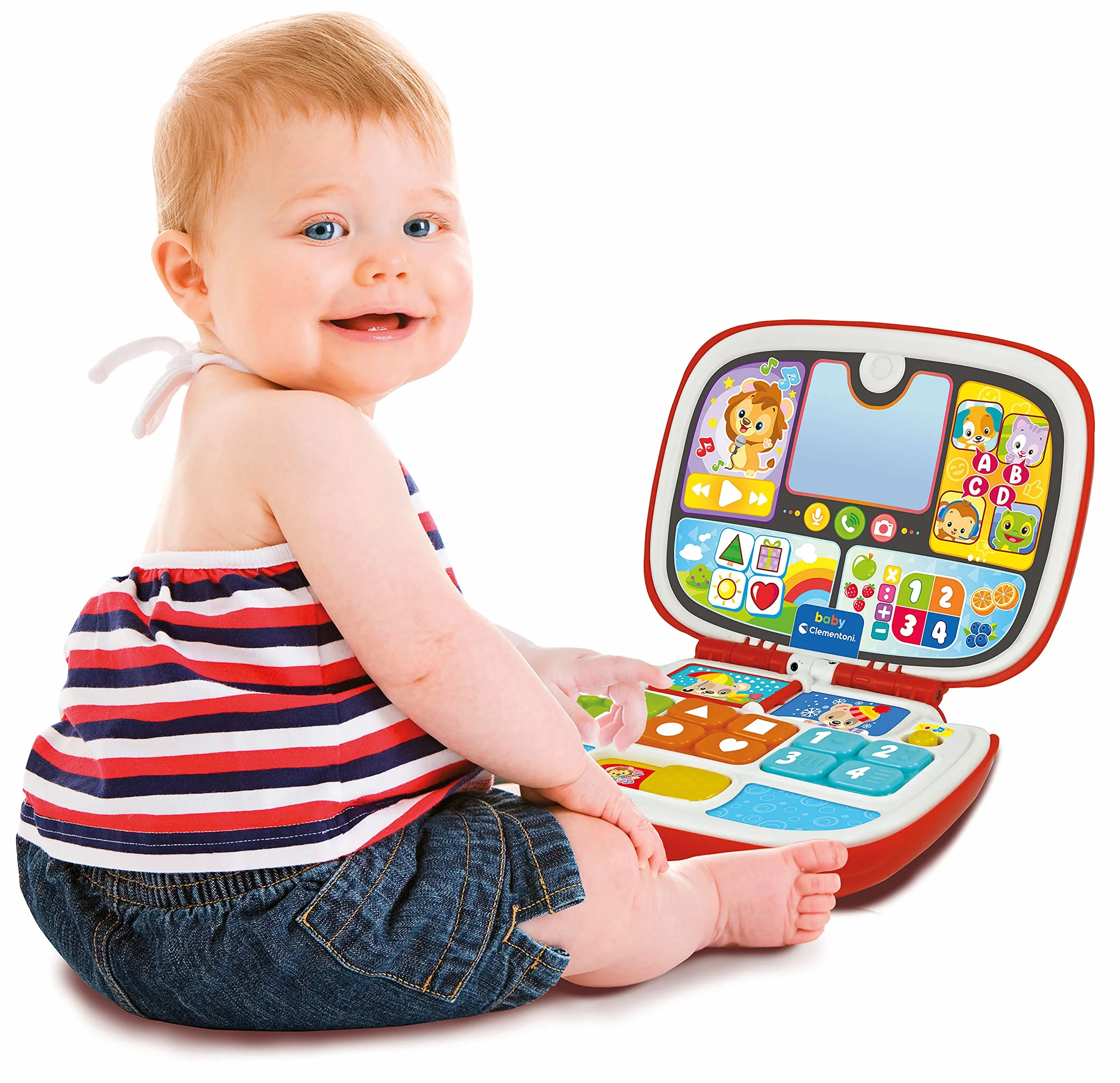 Clementoni - 17677 - Laptop Amici Animali, Gioco Interattivo 9 mesi, Centro Attività e Computer Educativo per Bambini (Versione in Italiano)