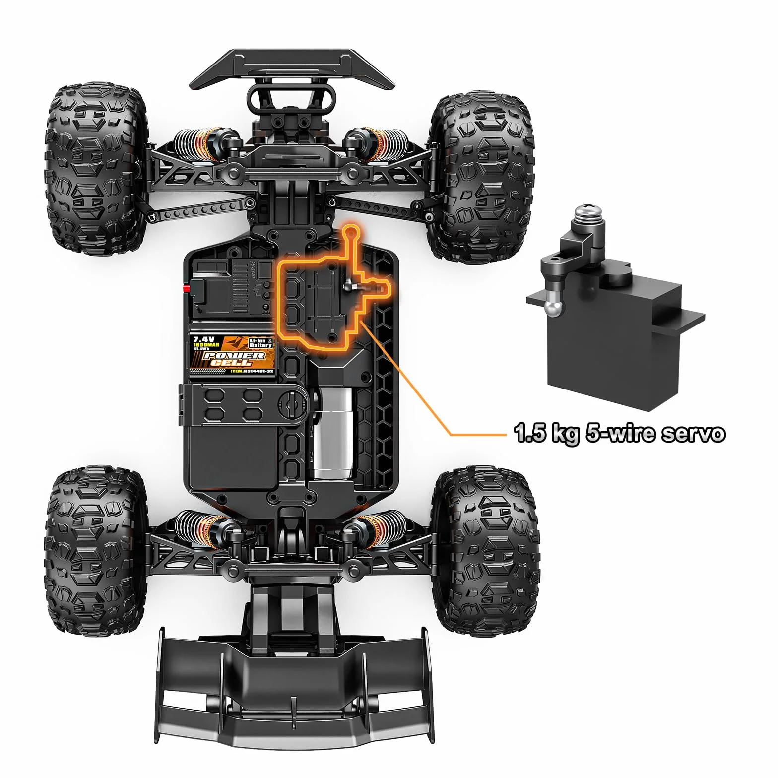 Accessori per auto RC Servo digitale 5 fili, Ricambi RC Servo per 14331 14322