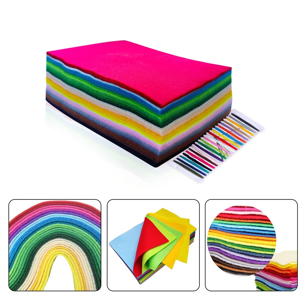 Feltro Artigianale, Foglio di Feltro 40 colori, Tessuti per Cucire, Panno in Tessuti per Decorazioni Fai da Te e Progetti per Feste per Bambini (20x30cm)