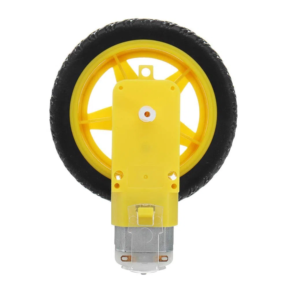 DollaTek 5Pcs Ruota per Pneumatici in plastica Smart Car Robot con motoriduttore DC 3-6V per Arduino
