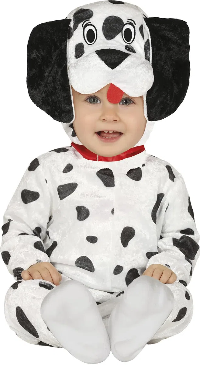 FIESTAS GUIRCA | Costume Dálmata per Bebè - Cappuccio e Tutù/Tutina - Costumi da Animali per Halloween, Carnevale e Feste in Maschera - Ideale per Bebè Unisex - Bianco e Nero