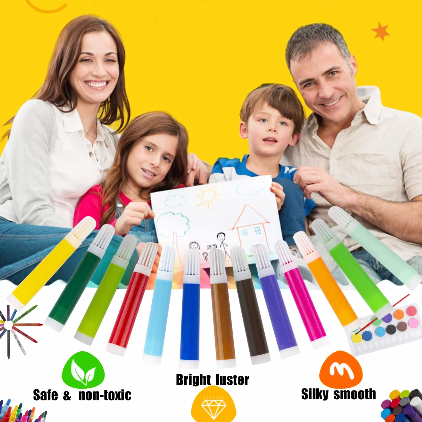 KINSPORY 278 pezzi valigetta colori bambina, pittura valigetta per bambini, Set per disegno, kit disegno acquarellabili bambini (Bianco)